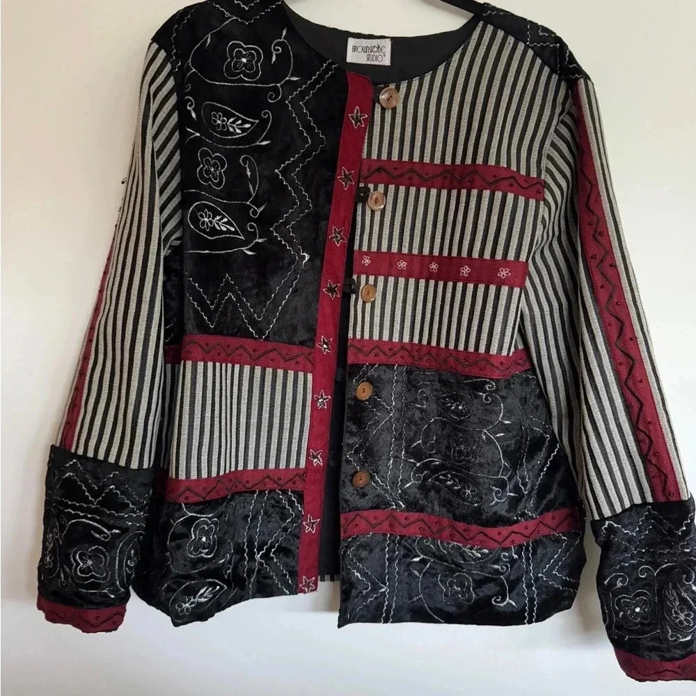 Vintage Brownstone Studio Patchwork Jacket Size L… - image 5